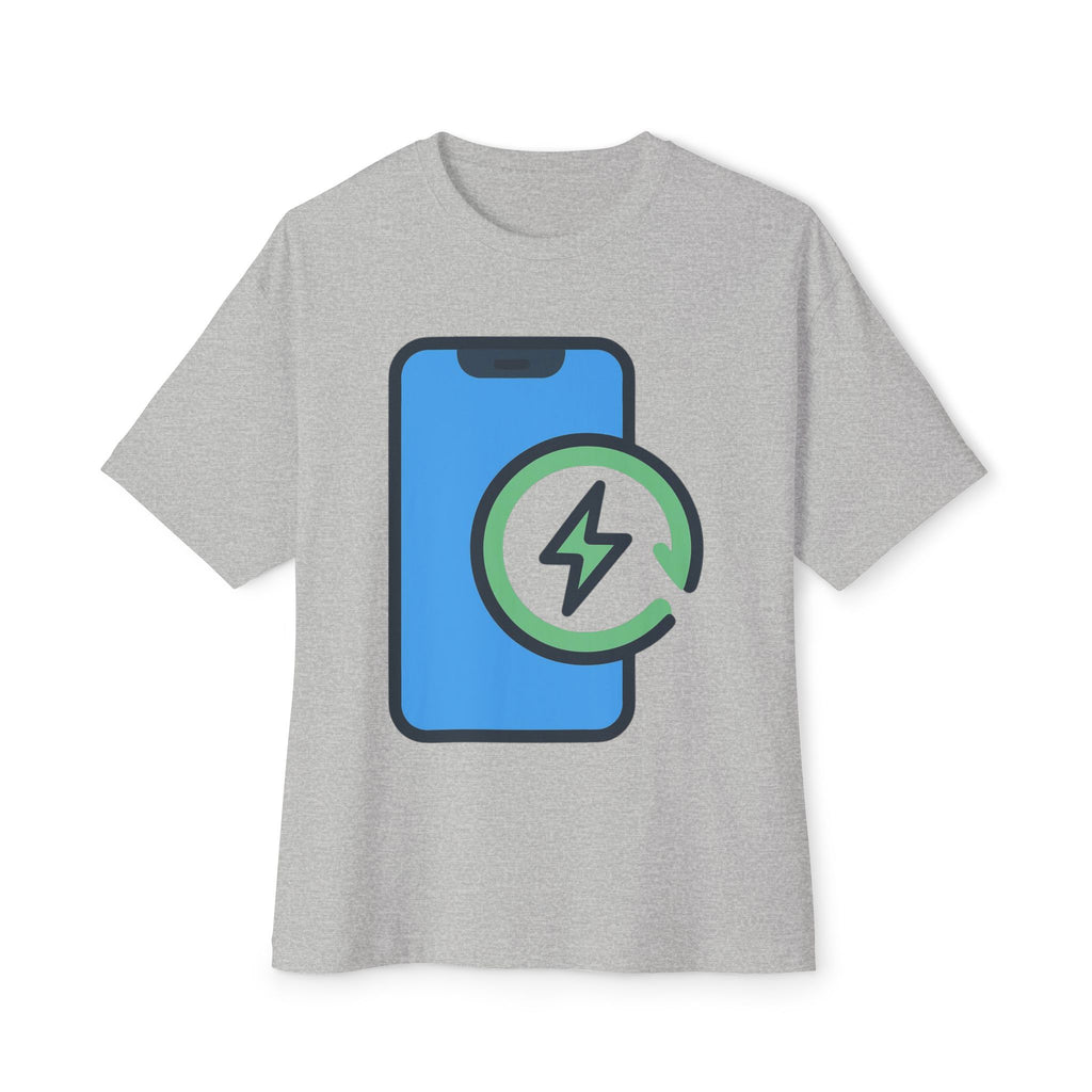 Phone Charging Icon Tee — Tech Recharge Graphic T-Shirt