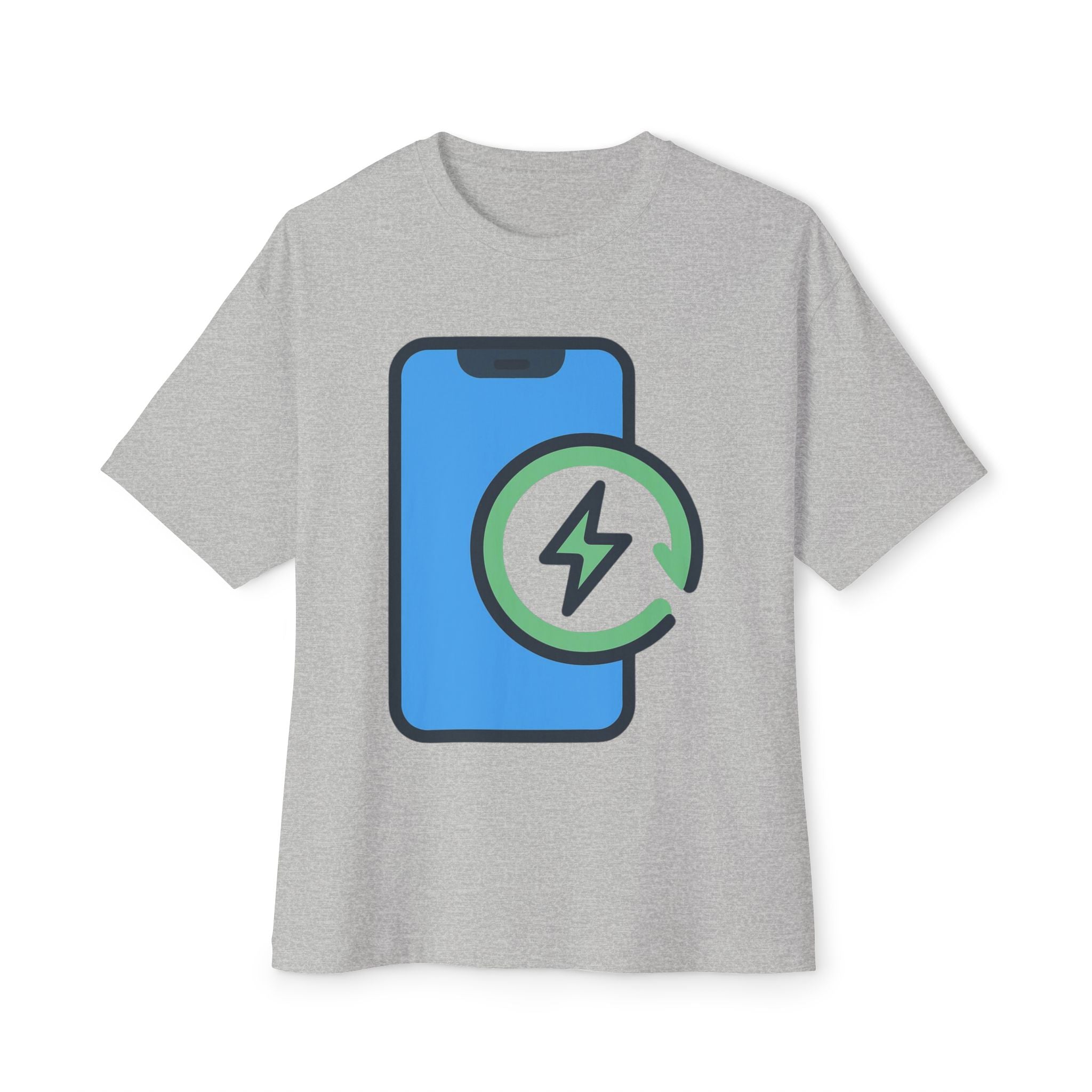 Phone Charging Icon Tee — Tech Recharge Graphic T-Shirt