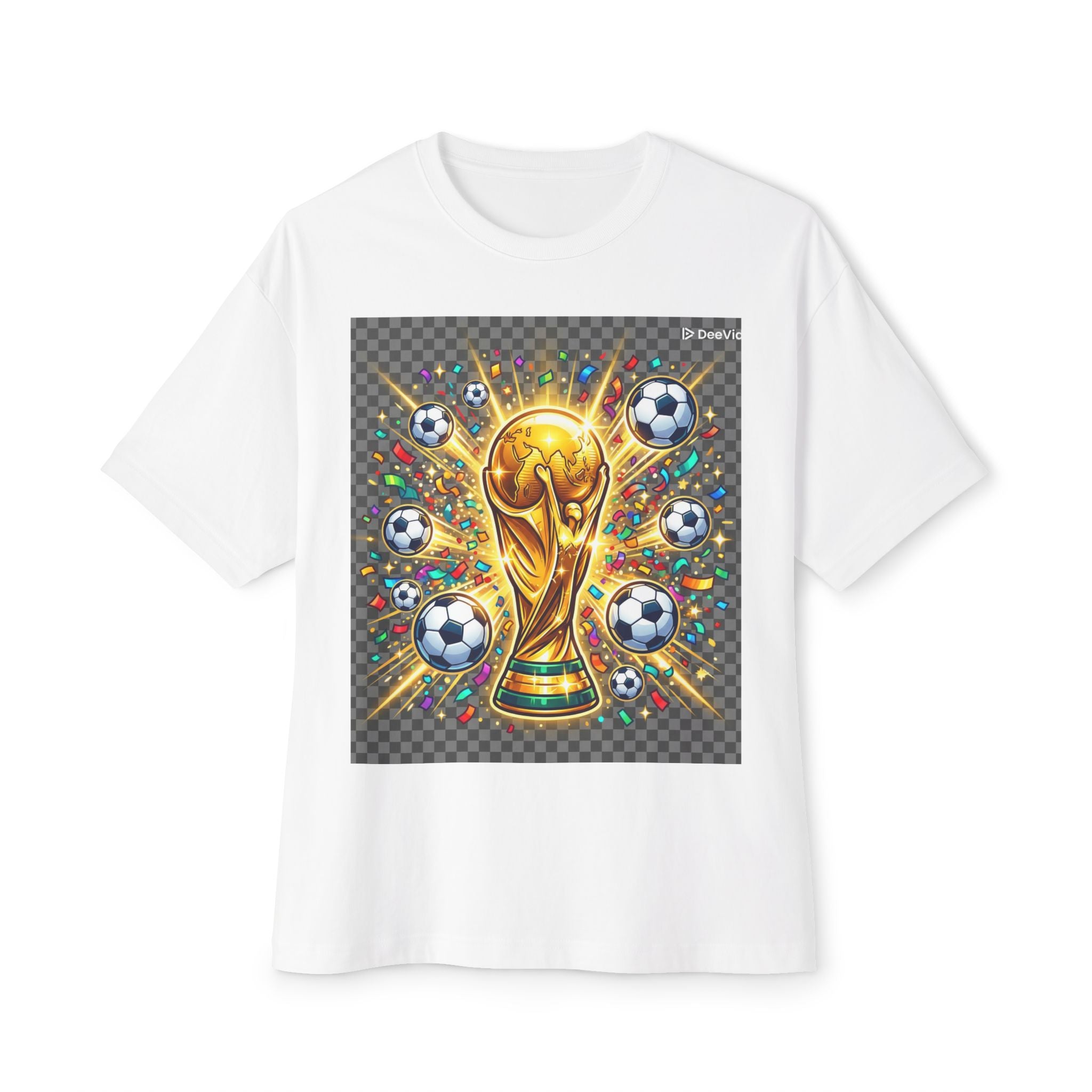 World Cup Trophy Soccer T-Shirt — Gold Cup Design for Football Fans