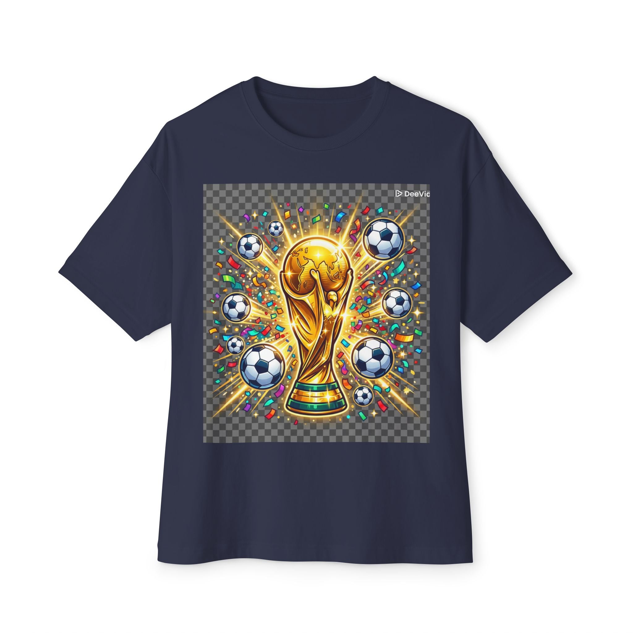 World Cup Trophy Soccer T-Shirt — Gold Cup Design for Football Fans