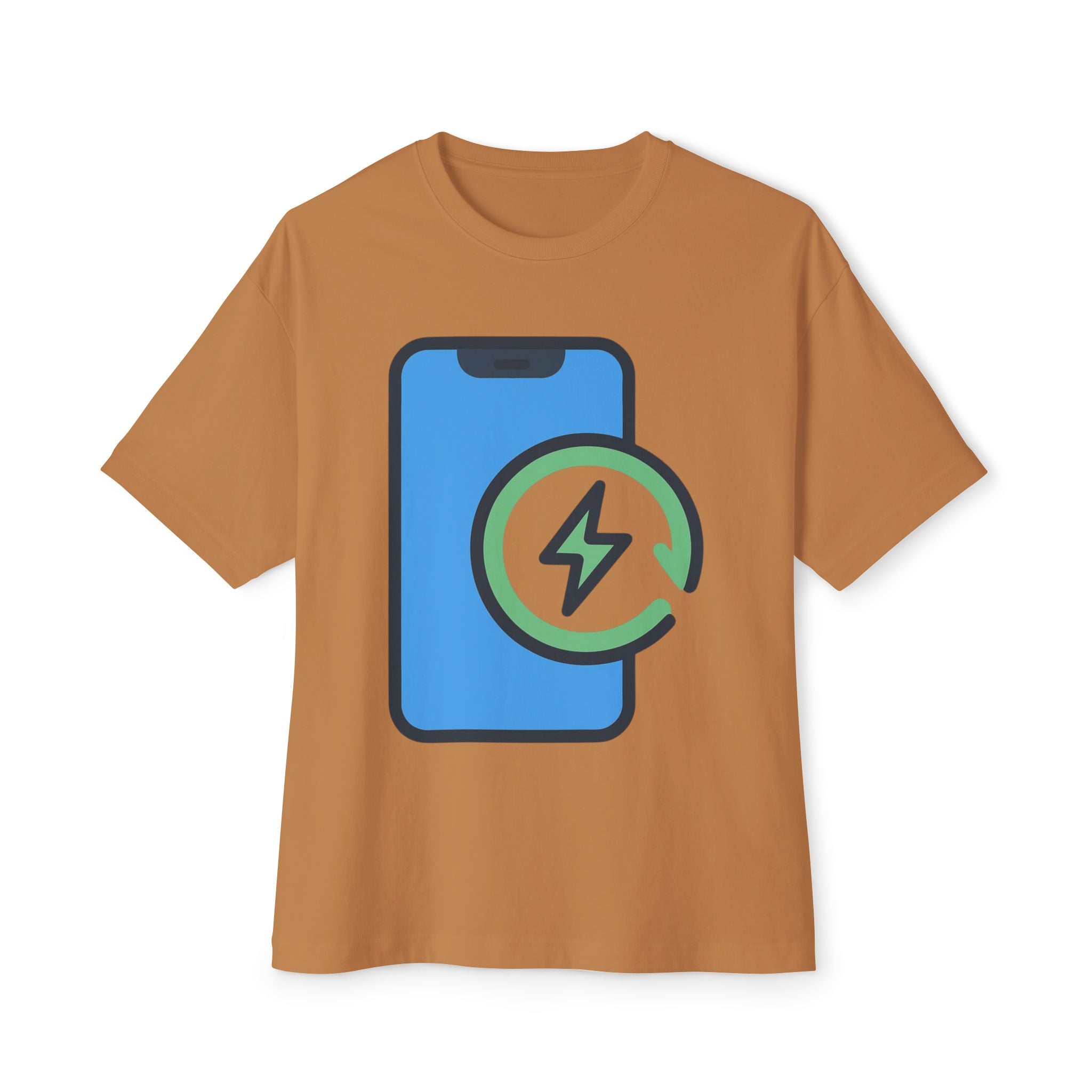 Phone Charging Icon Tee — Tech Recharge Graphic T-Shirt