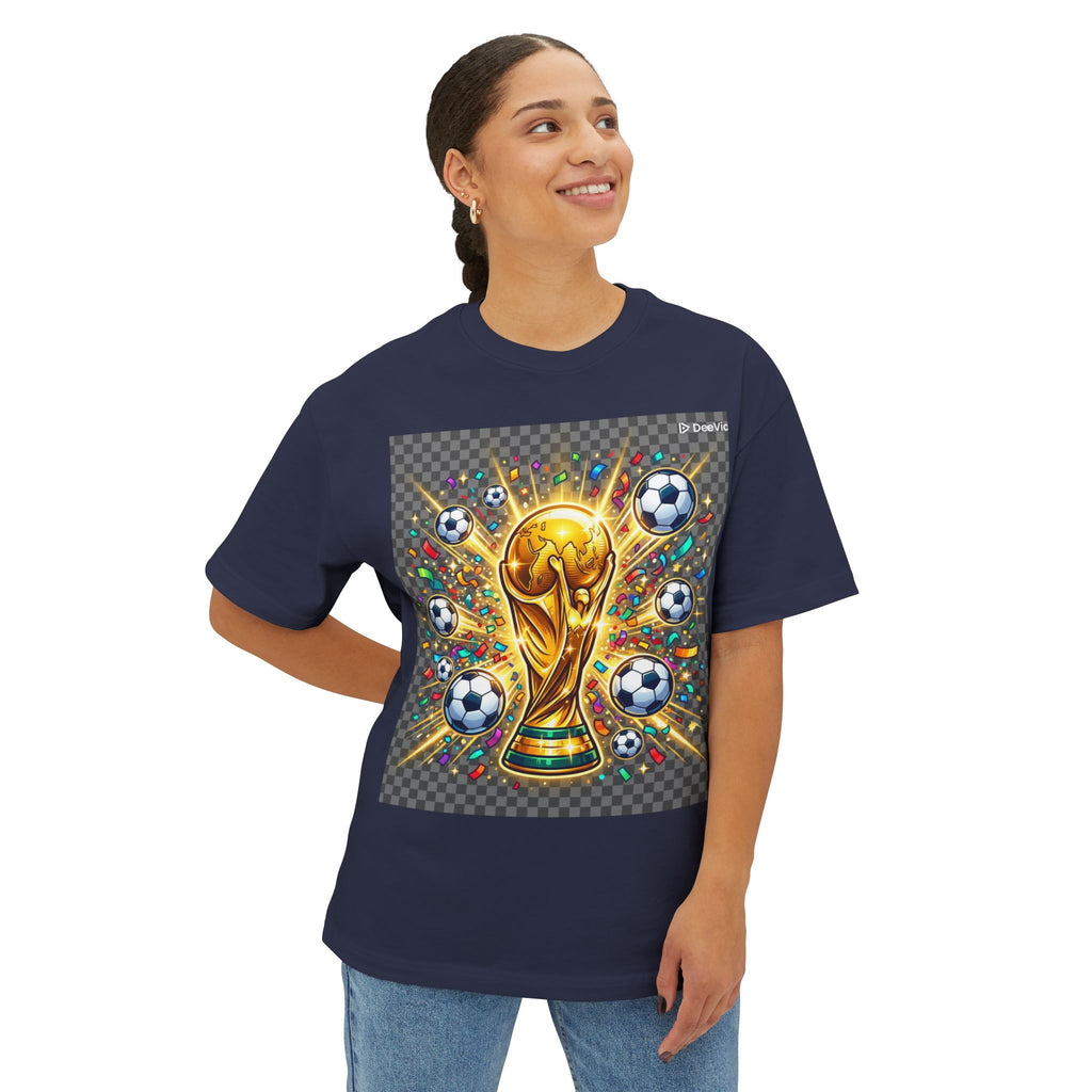 World Cup Trophy Soccer T-Shirt — Gold Cup Design for Football Fans