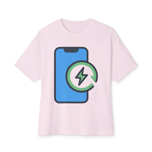 Phone Charging Icon Tee — Tech Recharge Graphic T-Shirt