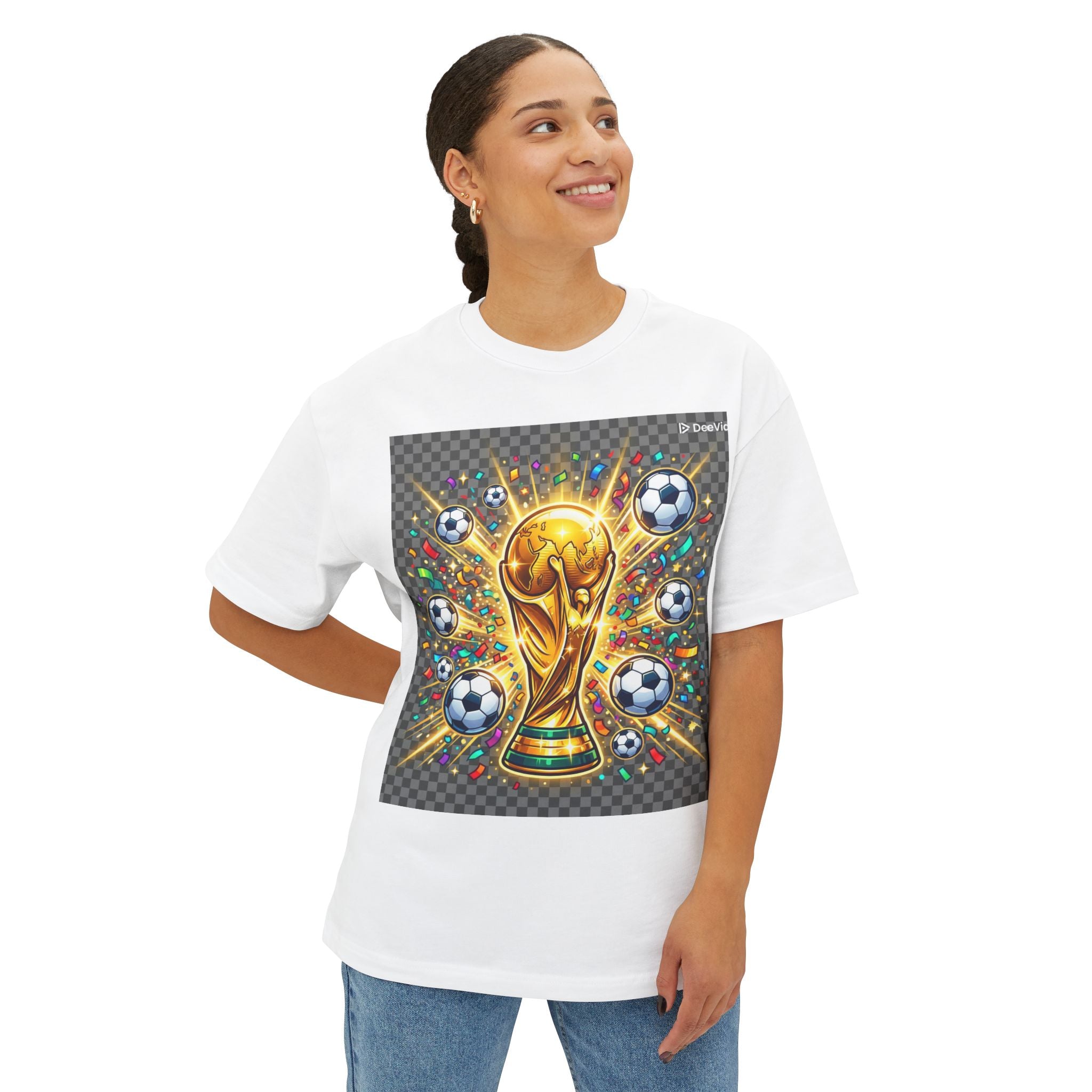 World Cup Trophy Soccer T-Shirt — Gold Cup Design for Football Fans