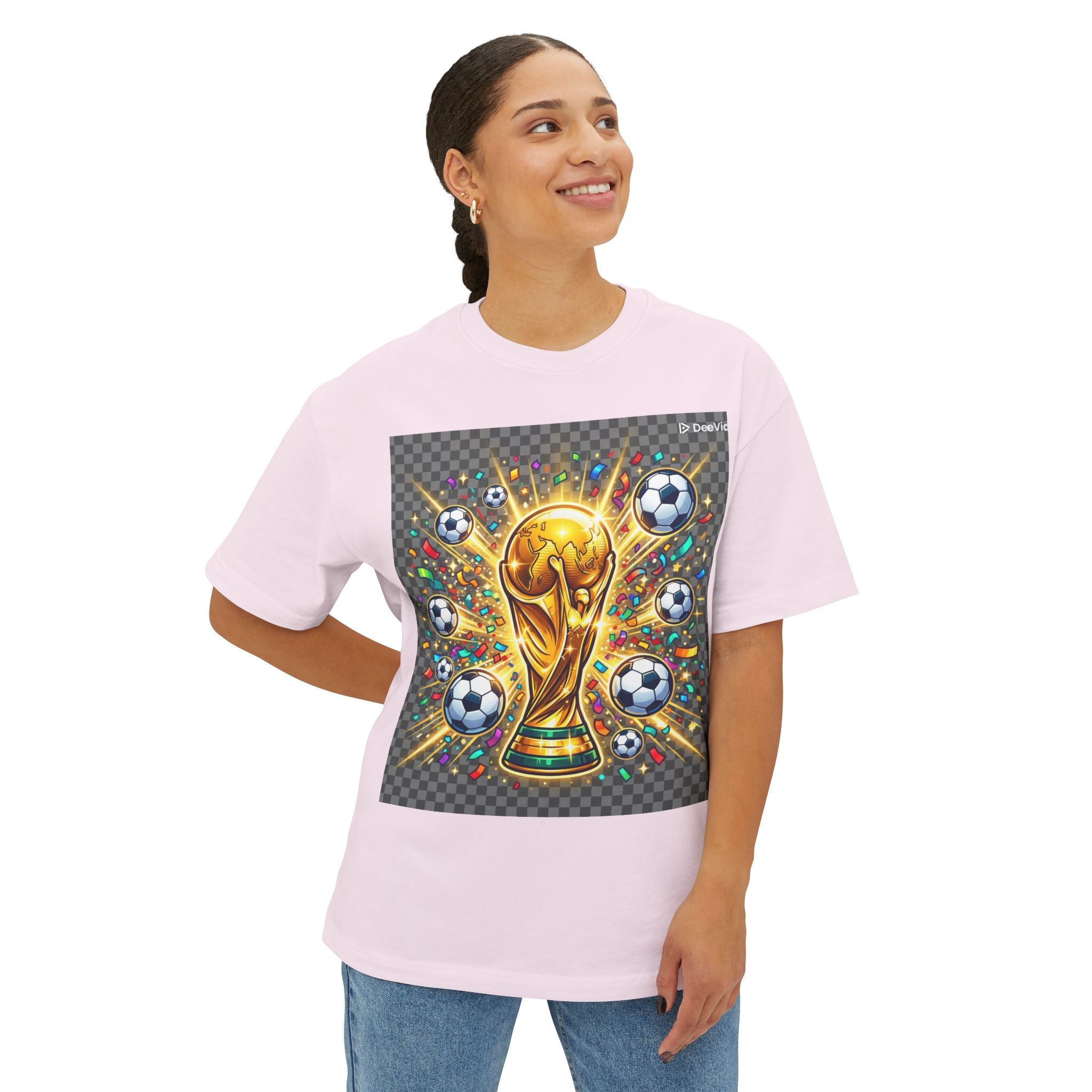 World Cup Trophy Soccer T-Shirt — Gold Cup Design for Football Fans