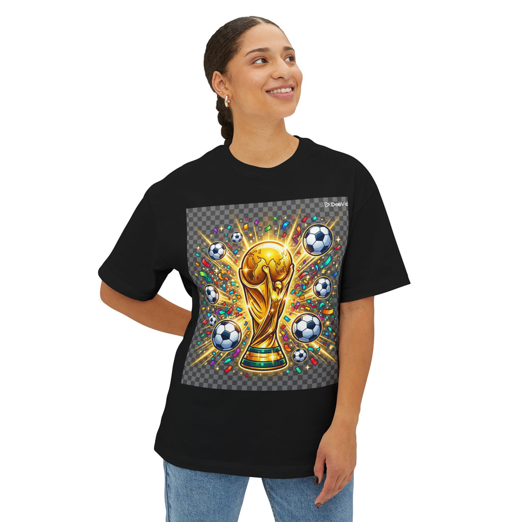 World Cup Trophy Soccer T-Shirt — Gold Cup Design for Football Fans