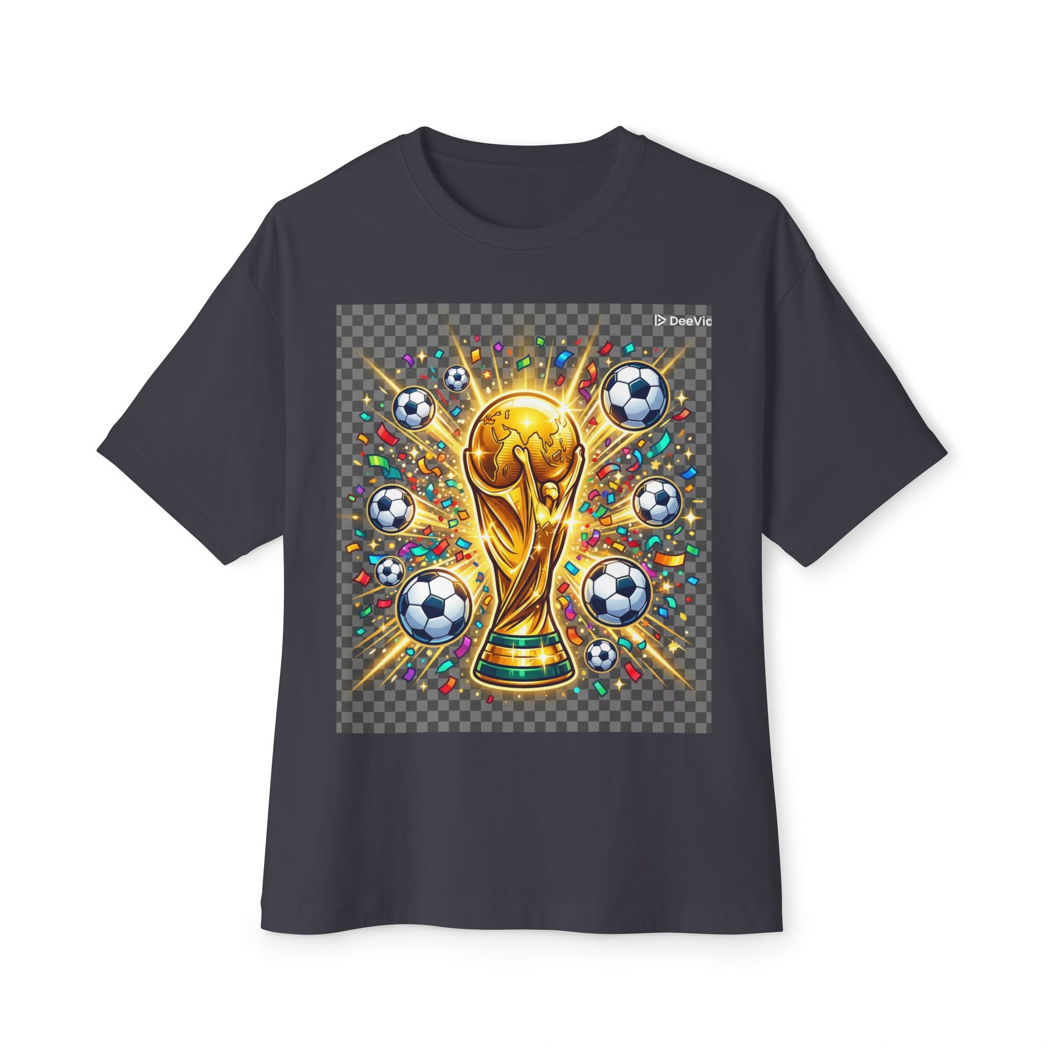 World Cup Trophy Soccer T-Shirt — Gold Cup Design for Football Fans