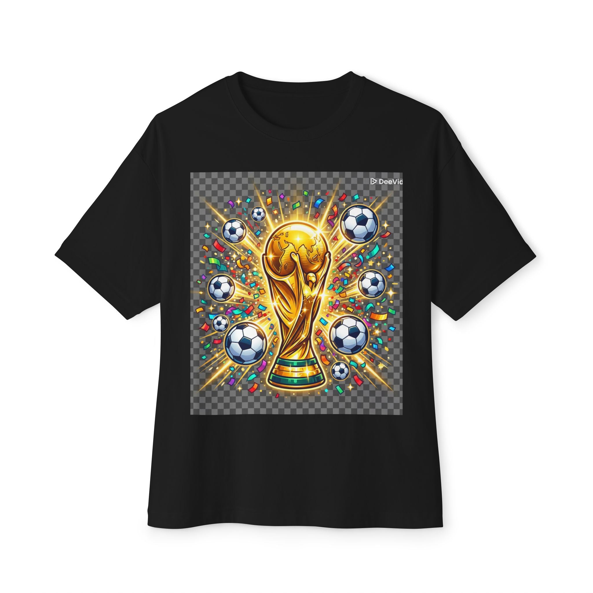 World Cup Trophy Soccer T-Shirt — Gold Cup Design for Football Fans